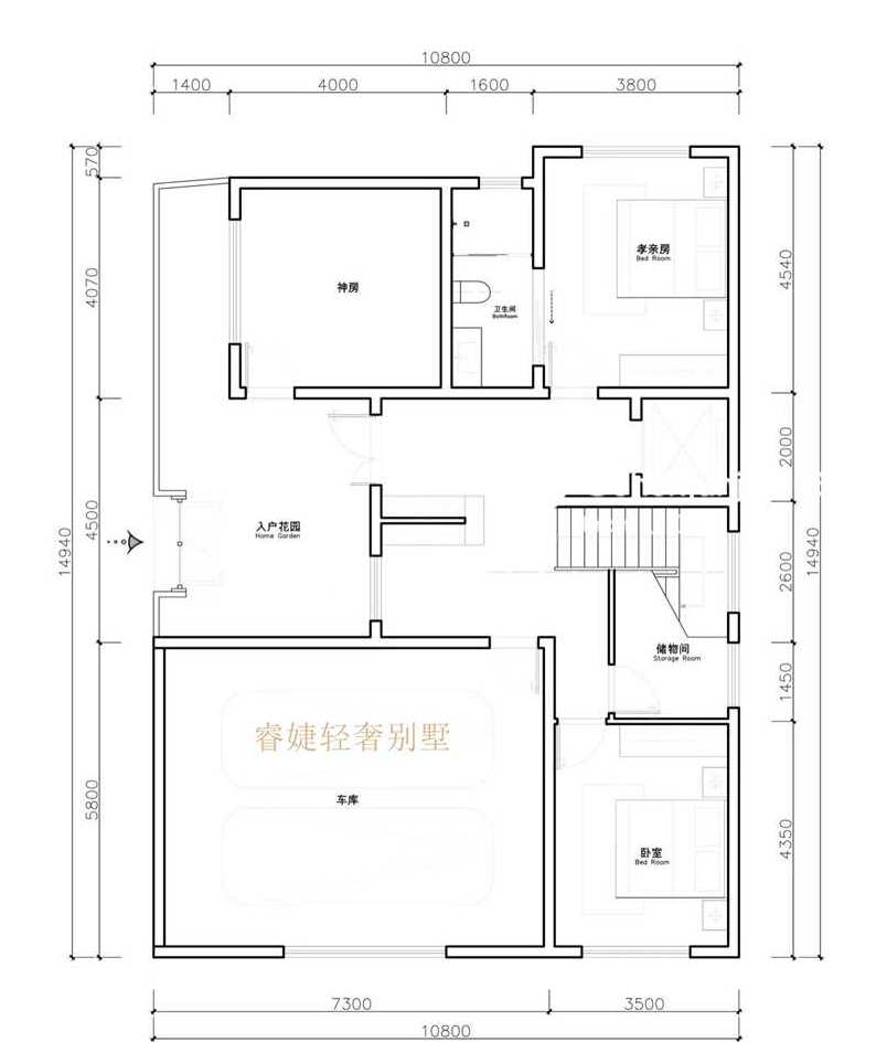 現(xiàn)代別墅占地145平設計圖紙帶兩種效果圖還有電梯(圖5)